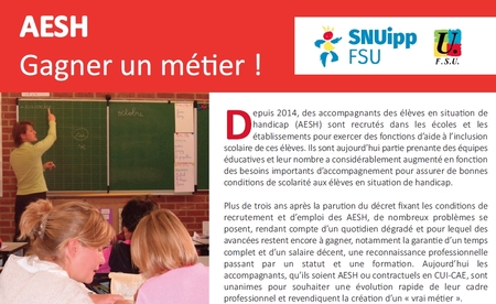 AESH gagner un métier AESH gagner un métier