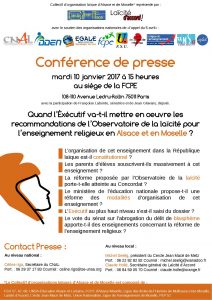 Conférence de presse 10 janvier 2017 Conférence de presse 10 janvier 2017