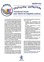 Education prioritaire APPEL janvier 2017 Education prioritaire APPEL janvier 2017