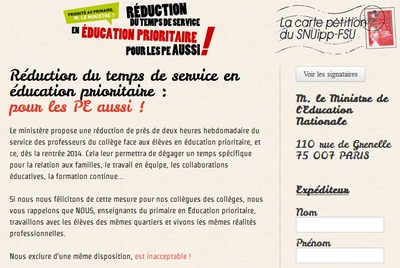 Pétition Education prioritaire Pétition Education prioritaire