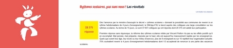 Rythmes scolaires résultats consultation Rythmes scolaires résultats consultation