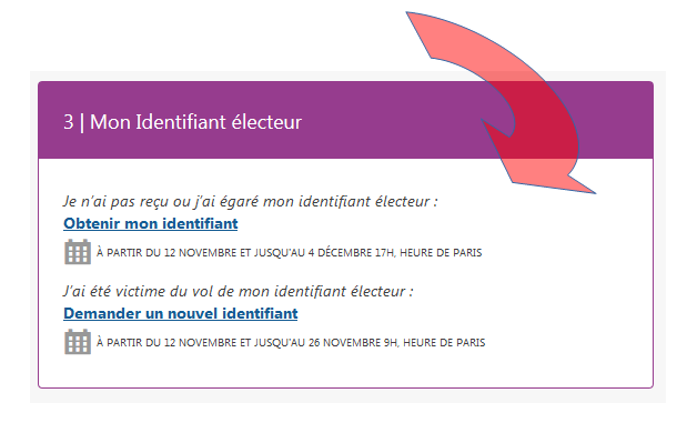 Cadre identifiant électeur Cadre identifiant électeur